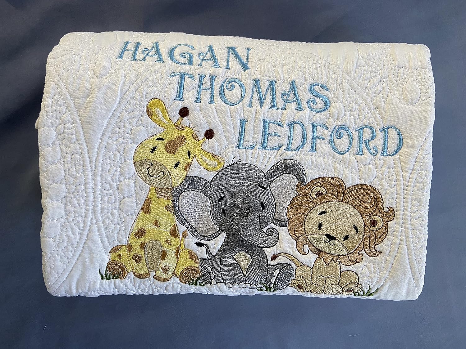 Personalized Baby Blankets Baby Quilt Monogrammed Blankets for Kids Baby Blankets for Girls Embroidered Baby Gifts Soft for Toddler boy or Girl (Animals)