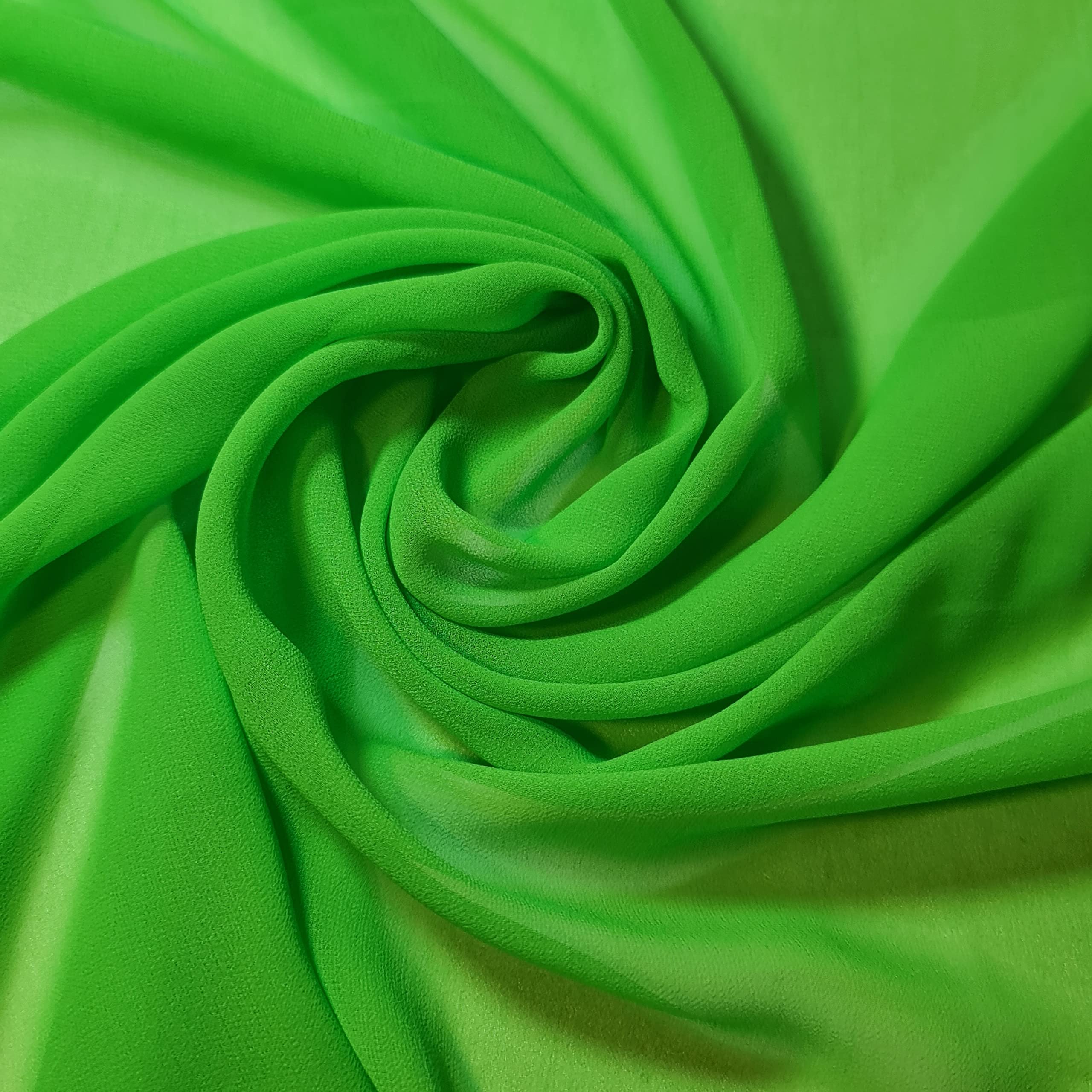 Chiffon Sheer Fabric Plain Soft Polyester Wedding Arch Dress Craft Material 44" (10 Meter, Olive Green (66))