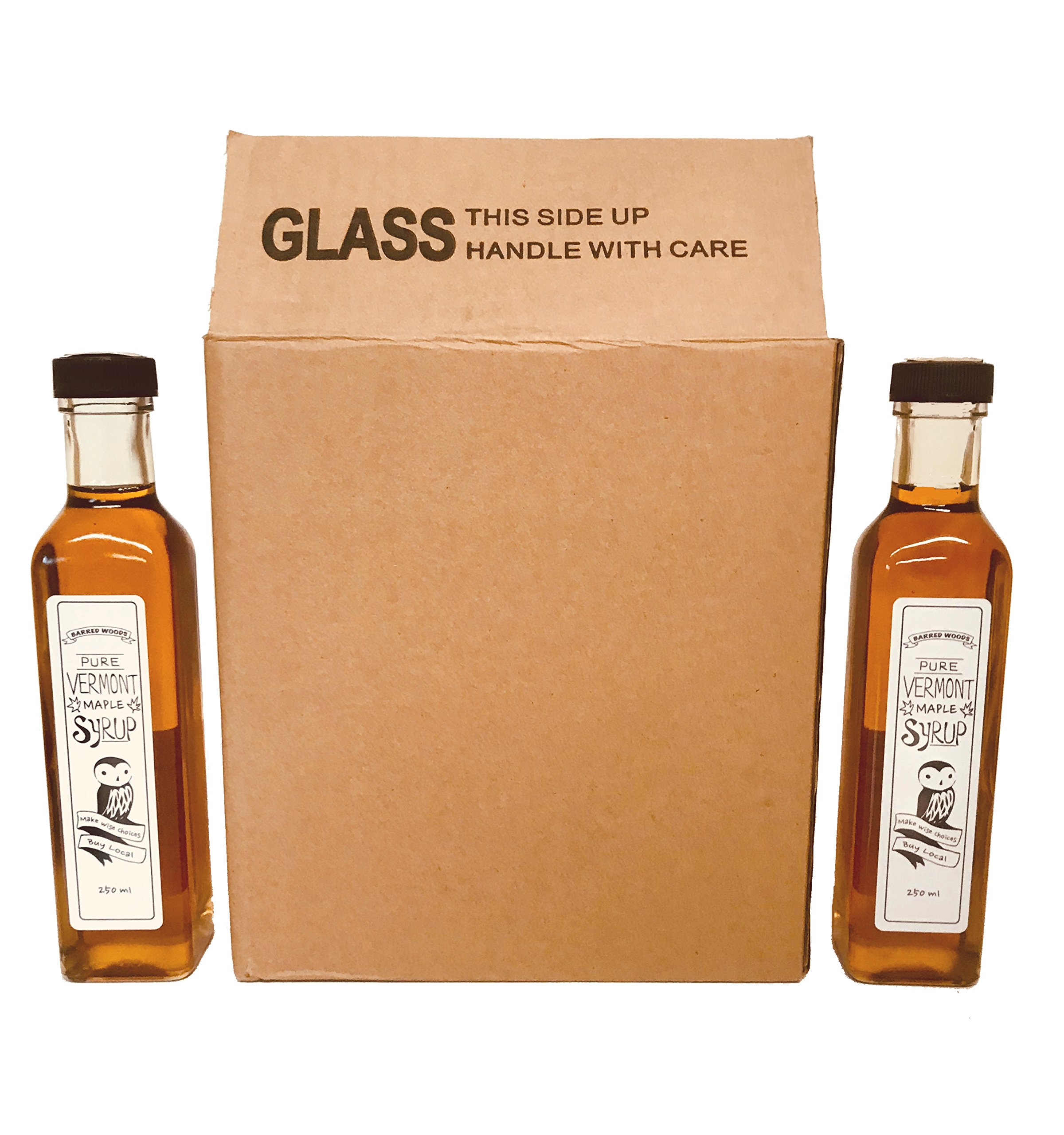 Employee Gifts, Customer Gifts, Wedding Favors. Case of 12 250ml Artisan Glass Bottles of Pure Vermont Maple Syrup
