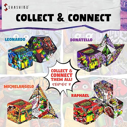 Miniatura 6 de SHASHIBO Teenage Mutant Ninja Turtles Shape Shifting Box - STEM Magnetic Fidget Cube That Transforms Into Over 70 Shapes, Download Fun in Motion