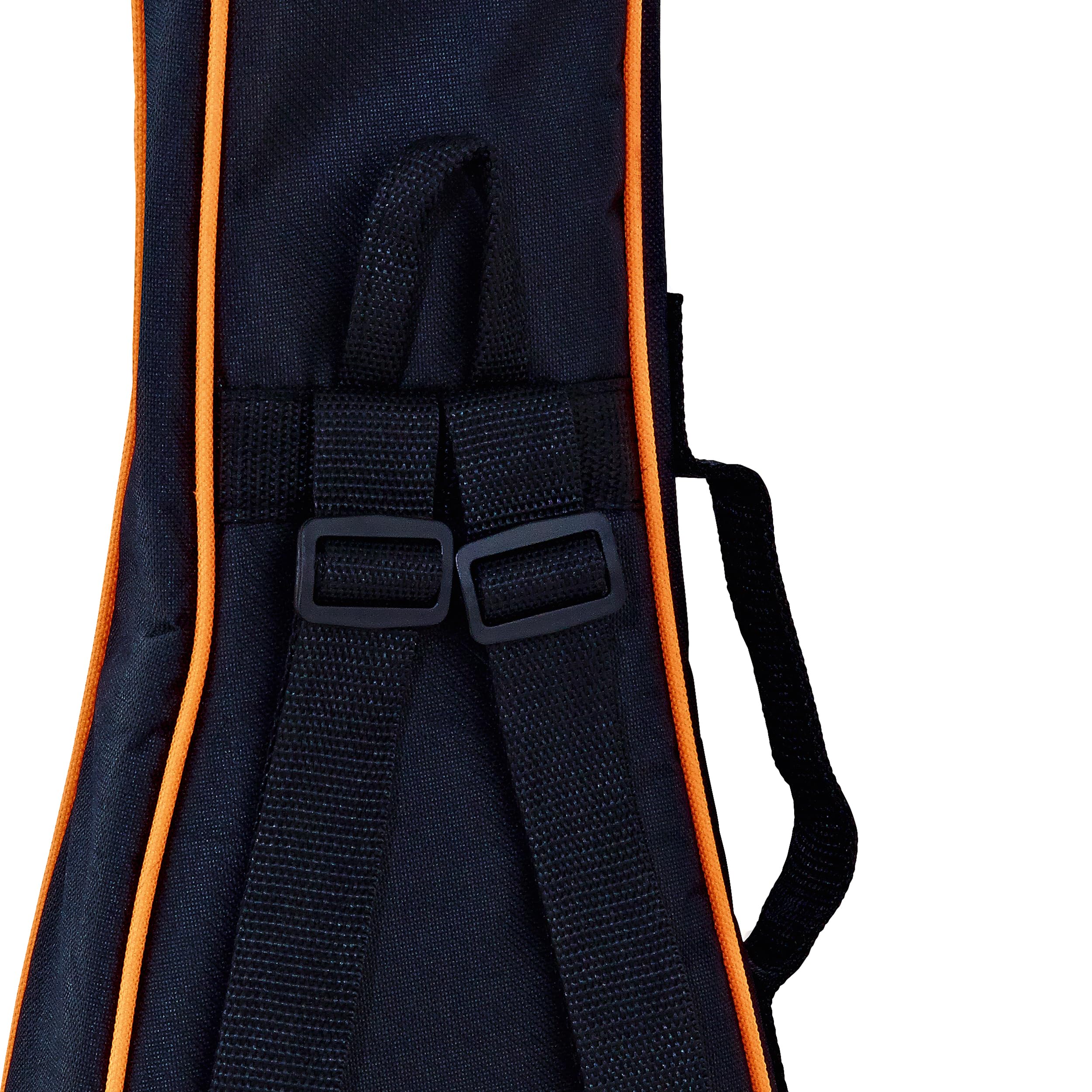 Ortega Guitars Torba z serii Economy, koncertowa torba na ukulele, wysokość 62 cm, z paskami na ramię, nylon, czarna (OUBSTD-CC)