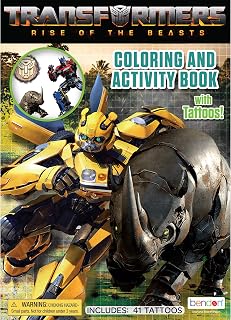 Transformers: Rise of the Beasts 48-Page Coloring Book with Temporary Tattoos, Bendon Hasbro 53170