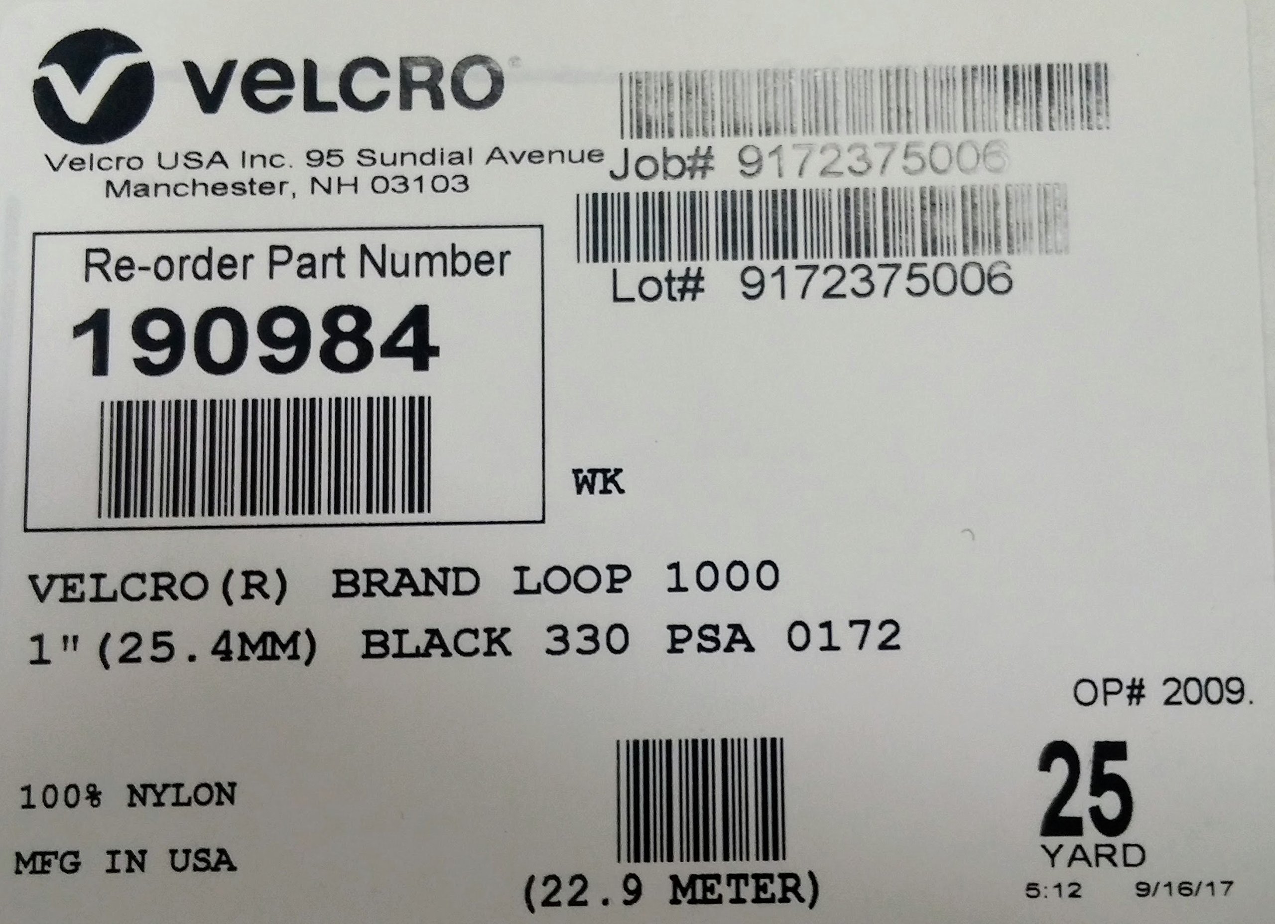 VELCRO Brand Loop 1000 PSA 72 - 25 Yard Roll 1
