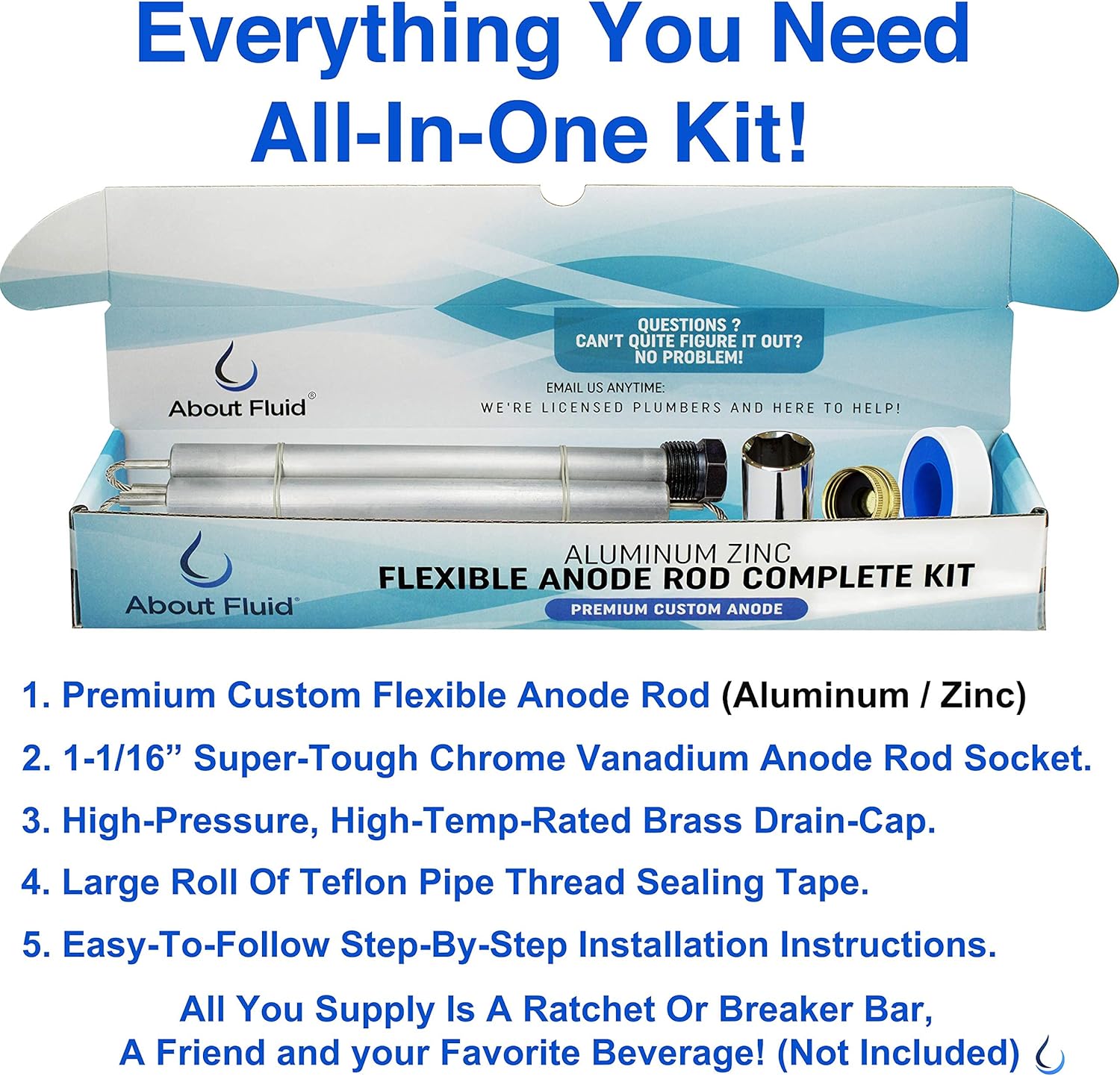 Rotten Egg Odor Sulfur Smell Fix, About Fluid Michigan, Aluminum Zinc Anode Rod Plus Removal/Installation Kit for Water Heater, Reduces Corrosion, Flexible 304 Stainless Steel Aircraft Connectors