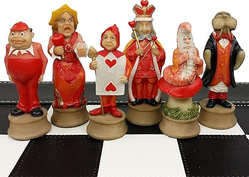 Miniatura 4 de HPL Alicia en el país de las maravillas - Juego de ajedrez con tablero de piel sintética negra de 18 pulgadas