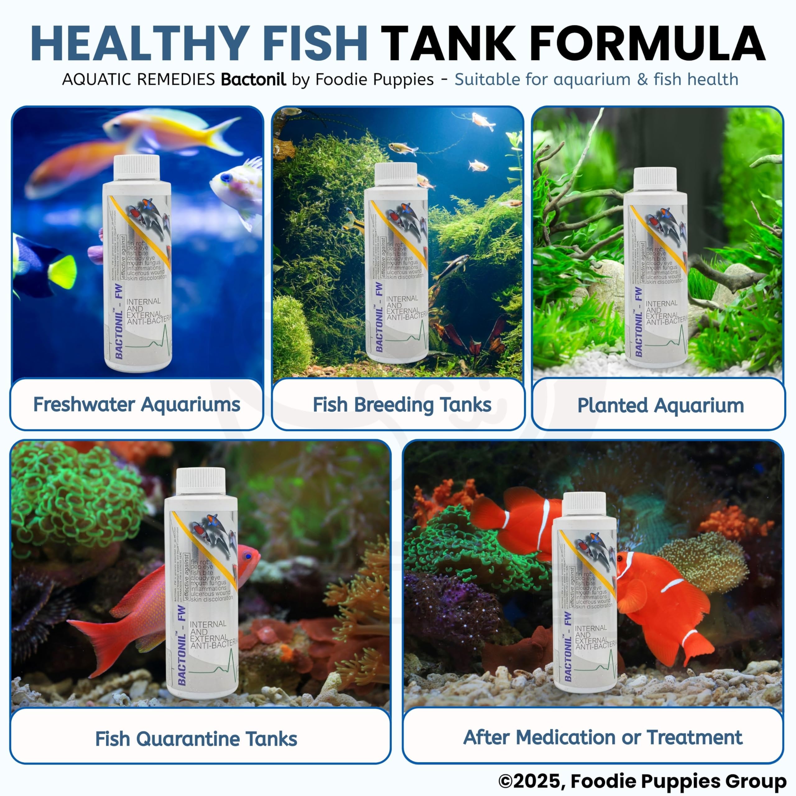 Foodie Puppies Aquatic Remedies Bactonil -FW - 120ml | Anti Bacterial Effective Fish Skin Treatment Suitable for Freshwater | Aquarium Medicine — Amazon image 7