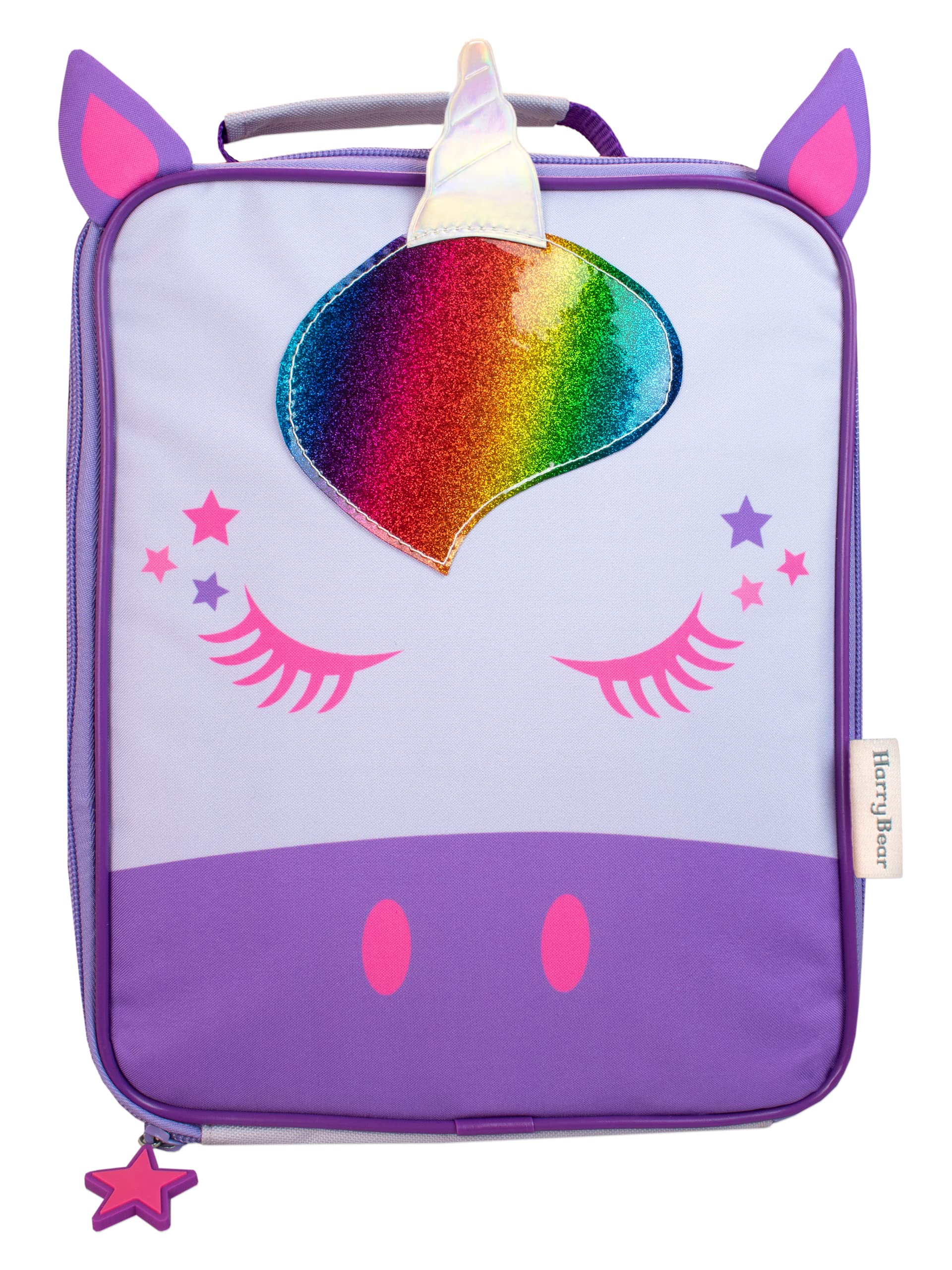 Harry Bear Girls Unicorn Lunch Bag Kids School Lunch Box Purple One Size