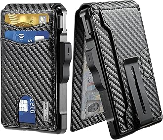 Men's Wallet - Money Clip & Slots Slim Leather RFID Blocking Wallet Minimalist Bifold Wallet