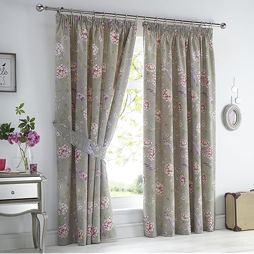Birds Floral Curtains Amazon Co Uk