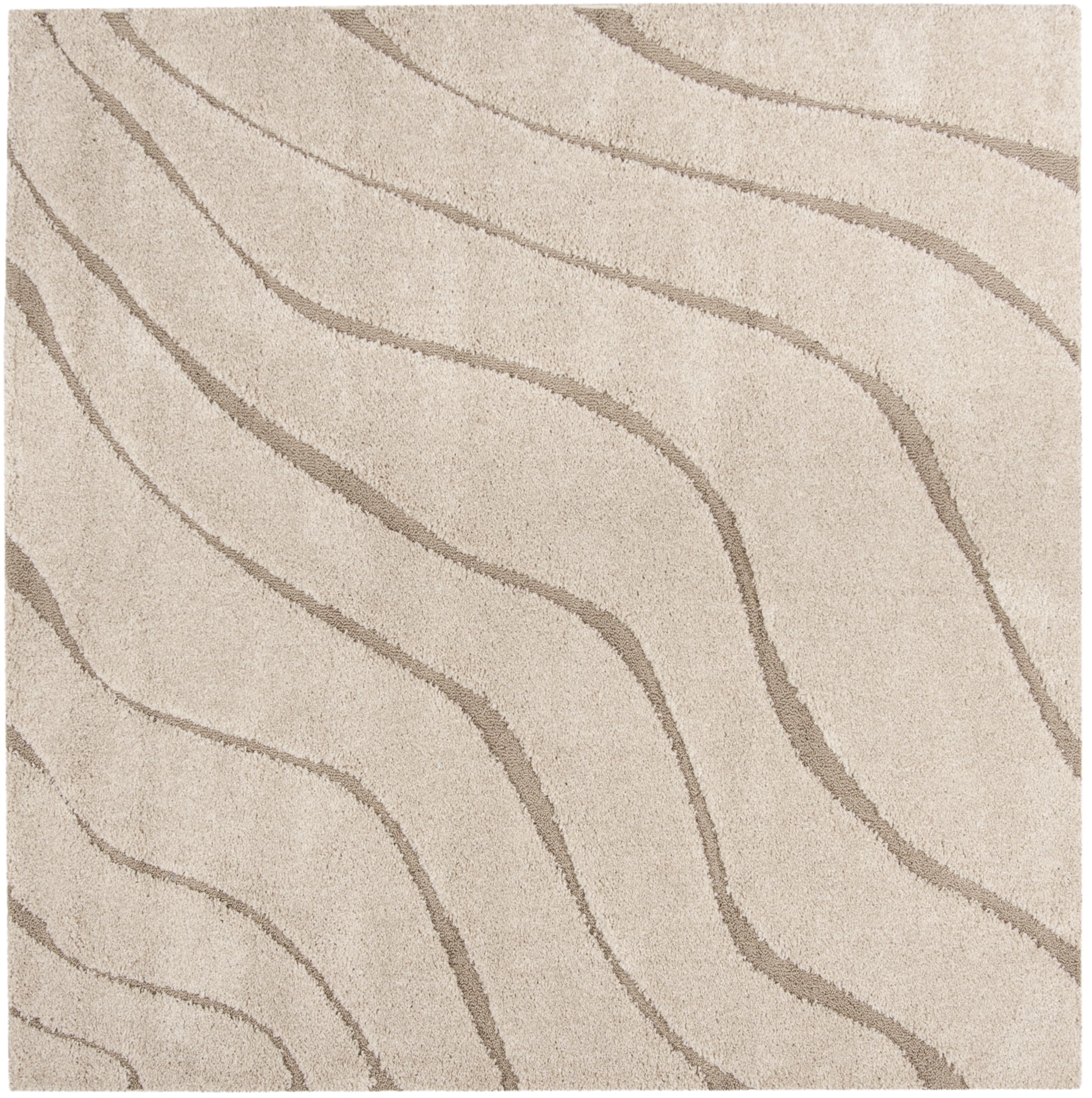 Safavieh Florida Shag Collection Shaggy Rug for Living Room Dining Room Bedroom High Pile Cream and Beige 4ft x 4ft