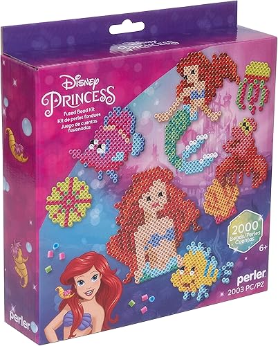 Miniatura 9 de Perler 80-57048 - Kit de manualidades con cuentas de fundición de La Sirenita de Disney, incluye 9 patrones, multicolor, 2,003 piezas