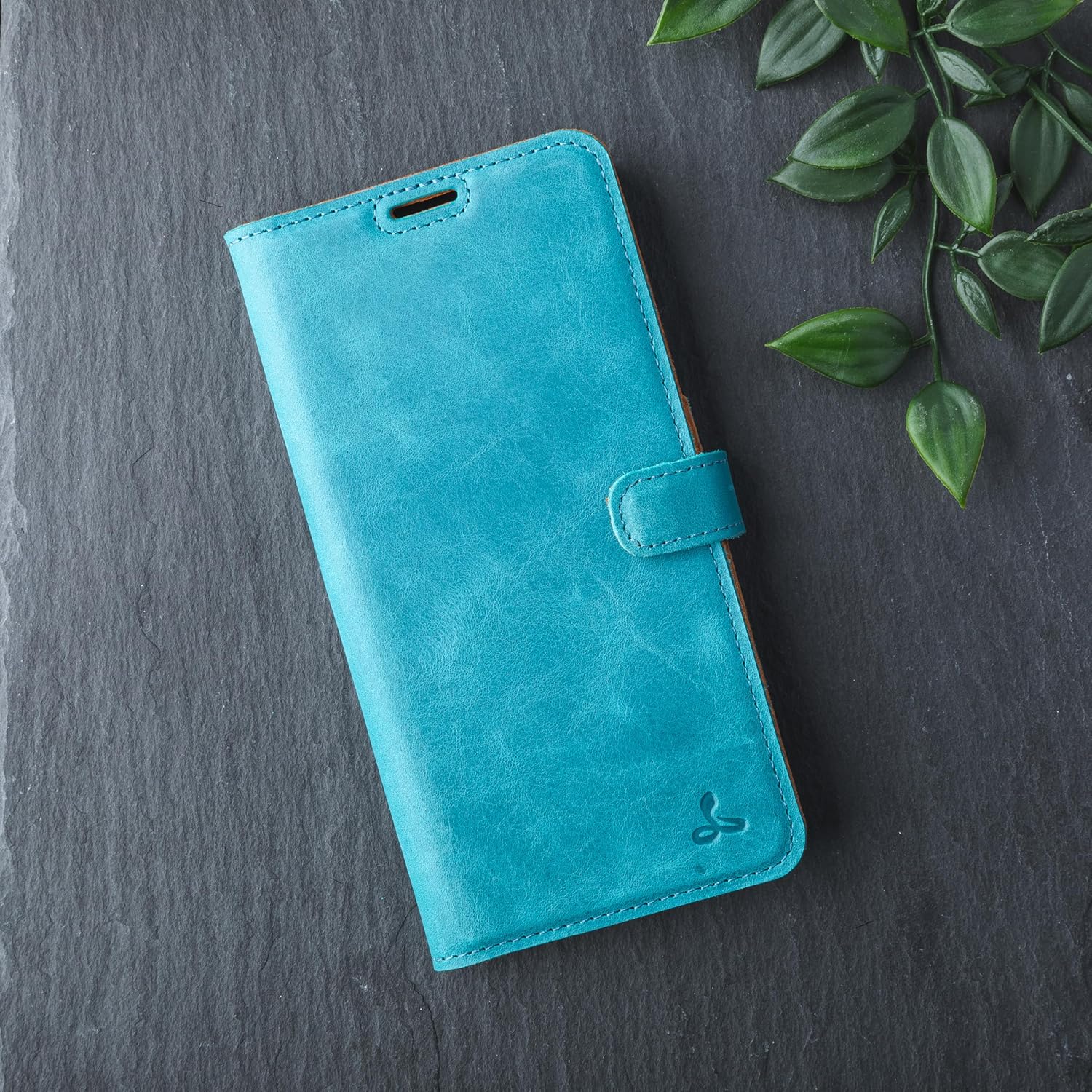 Snakehive Leather Wallet for Samsung Galaxy S25 Edge - Real Leather Wallet Phone Case with Viewing Stand and Card Holder - Flip Folio Cover with Card Slots (Teal)