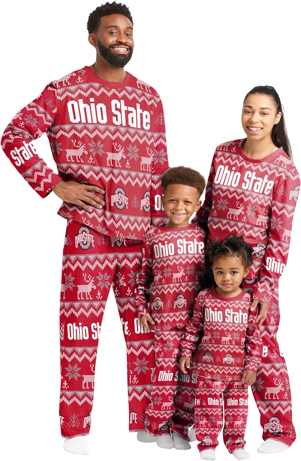 FOCO NCAA unisex-adult Ncaa College Team Ugly Pattern Matching Set Family Holiday Pajamas