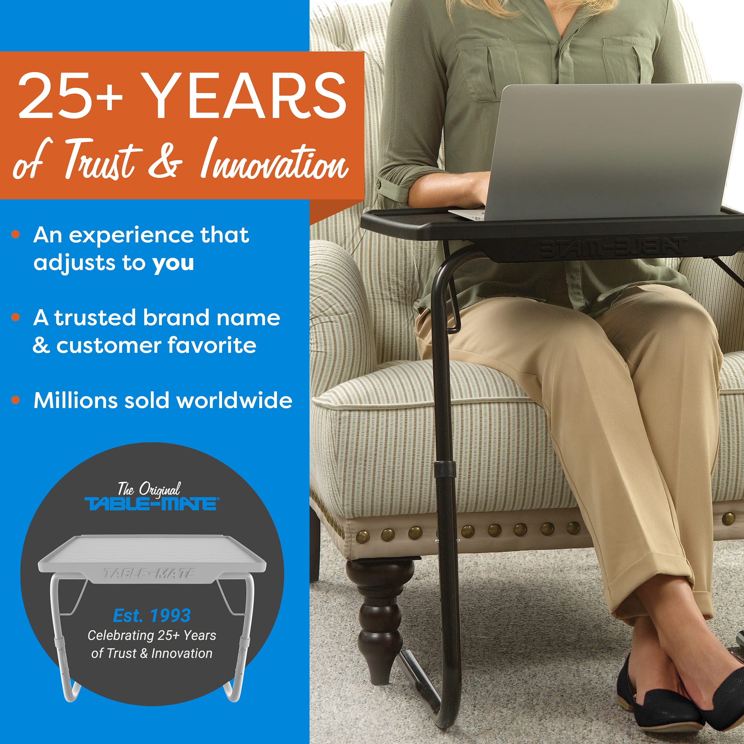 Table Mate II TV Tray Table Folding TV Dinner Table, Couch Table