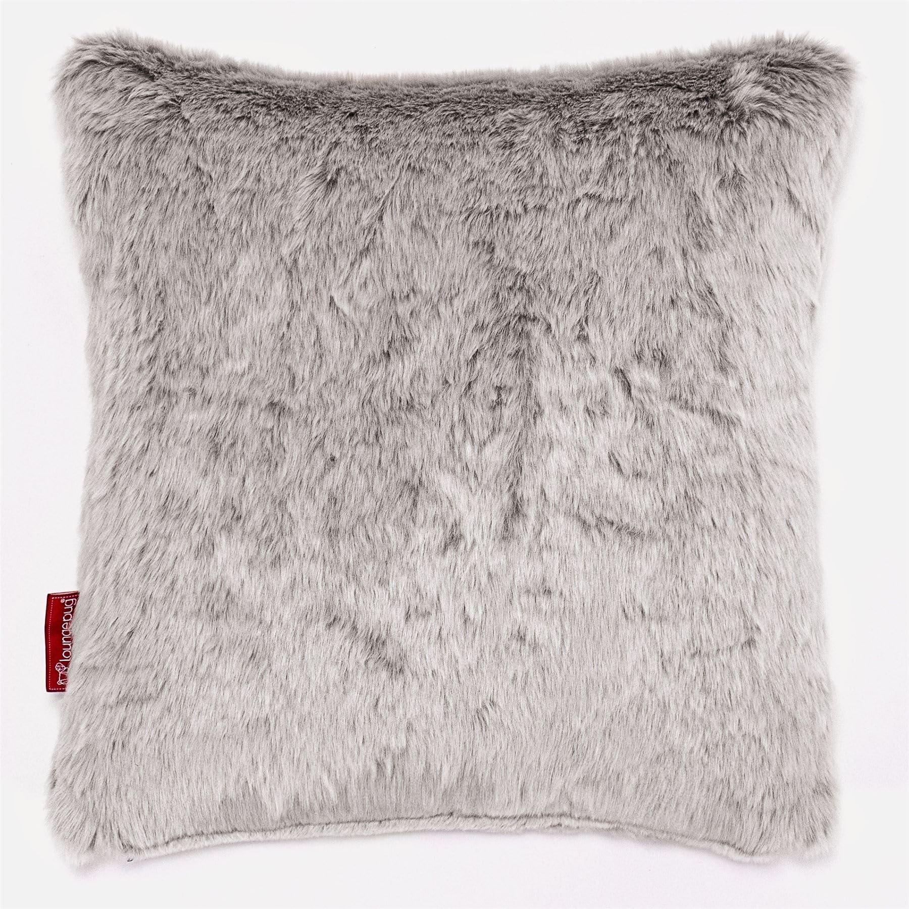 Lounge Pug Faux Rabbit Fur Scatter Cushion Light Grey 47 x 47 cm Decorative Pillow Filled
