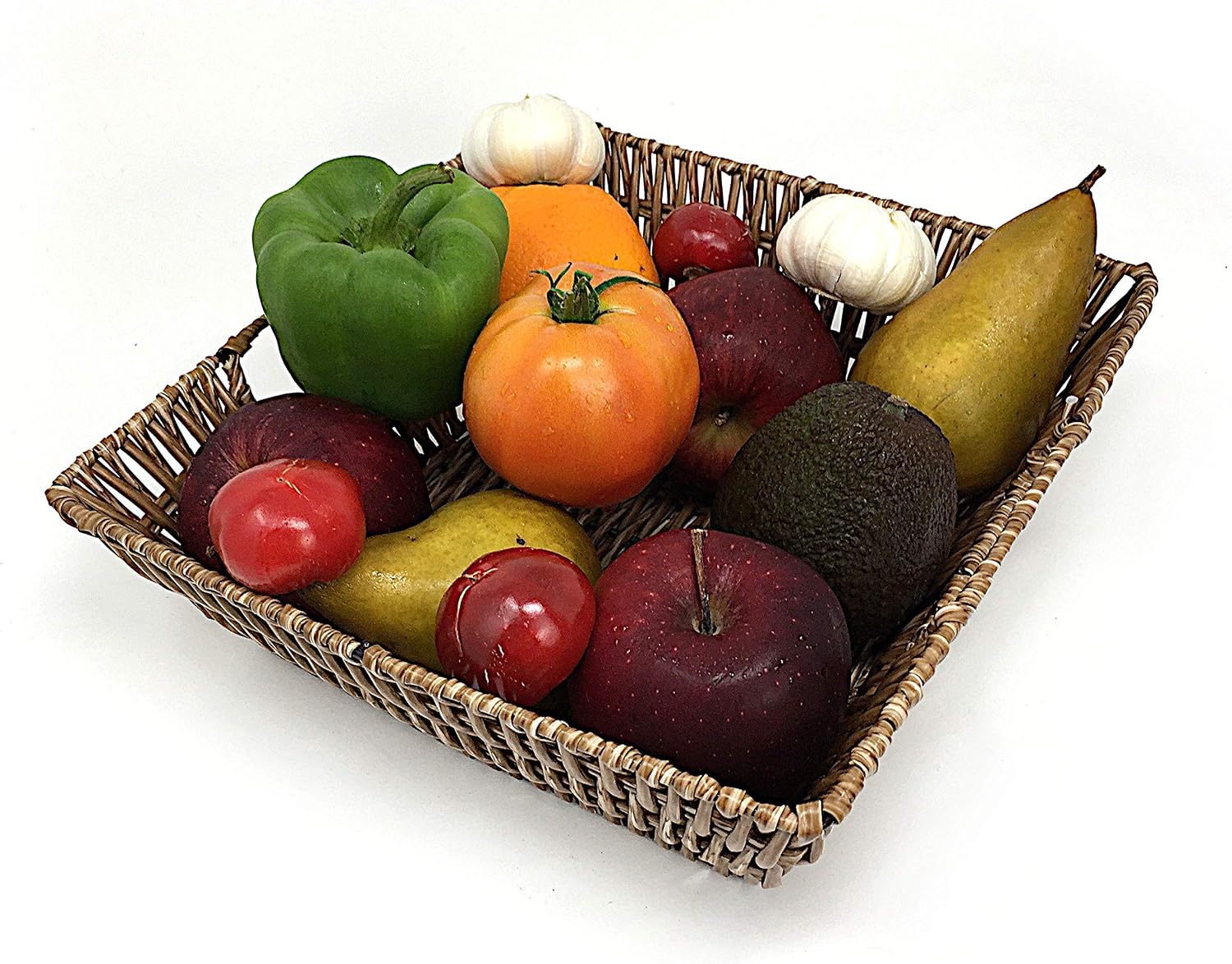 Trademark Innovations Set of 3 Square Wicker Look Baskets With Built In Handles