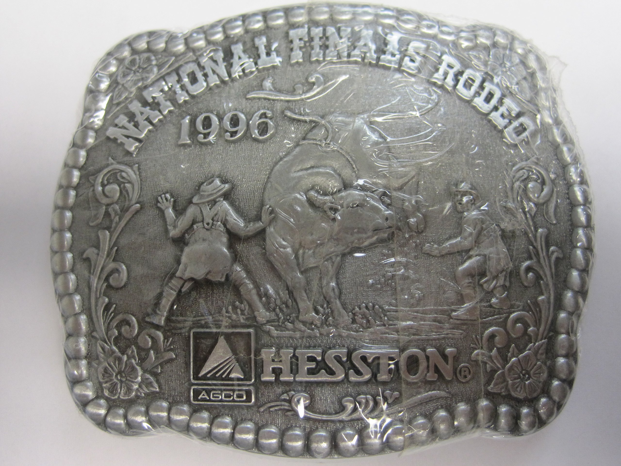 Hesston 1996 National Finals Rodeo Adult Belt Buckle New in Original Shrinkwrap NFR AGCO