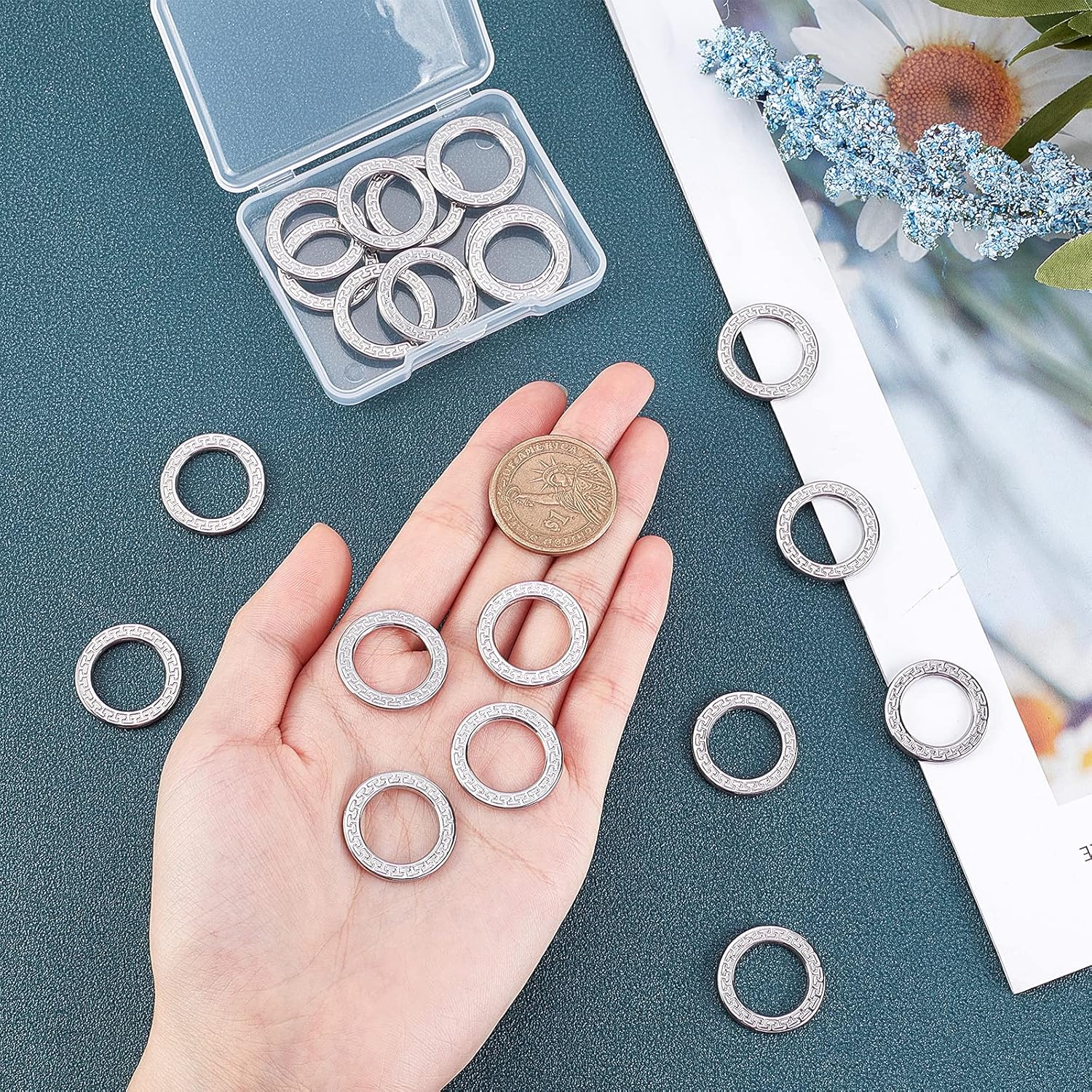 UNICRAFTALE 20pcs 22.5mm Linking Rings 304 Stainless Steel Link Connectors Ring Connectors Metal Jewelry Links for Women Jewelry Making, Stainless Steel Color - Image 3