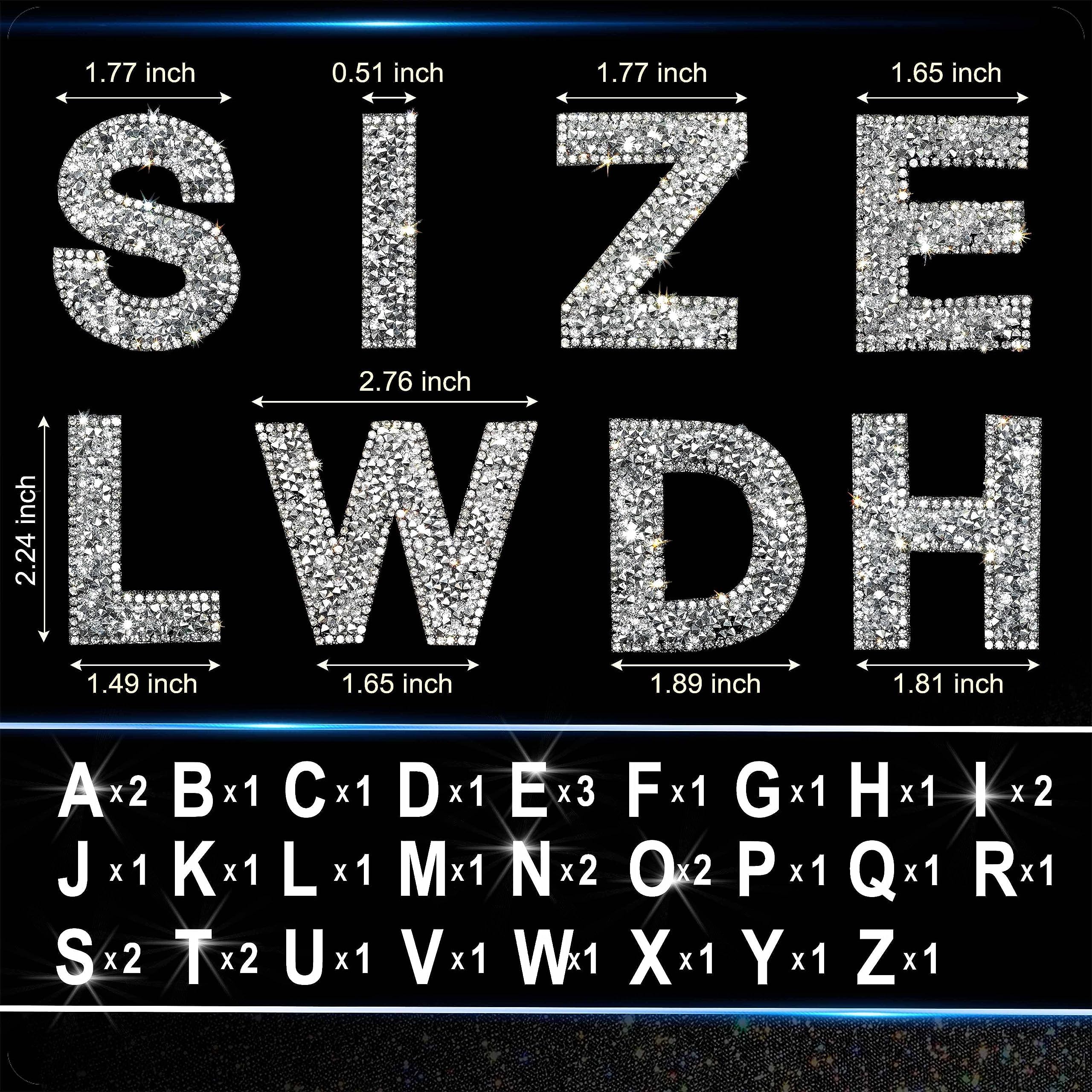 Amazon.com: Locacrystal 68Pcs Rhinestone Letter Stickers