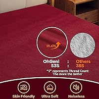 Vista 23 de OhGeni Protector de colchón 100% impermeable, sábana bajera con bolsillos profundos, material suave transpirable sin ruido de alta calidad, funda