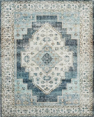 Miniatura 9 de Auemtyn Alfombra de área para sala de estar, alfombra lavable de 4 x 6 pies con respaldo antideslizante, alfombra de pelo bajo para dormitorio,