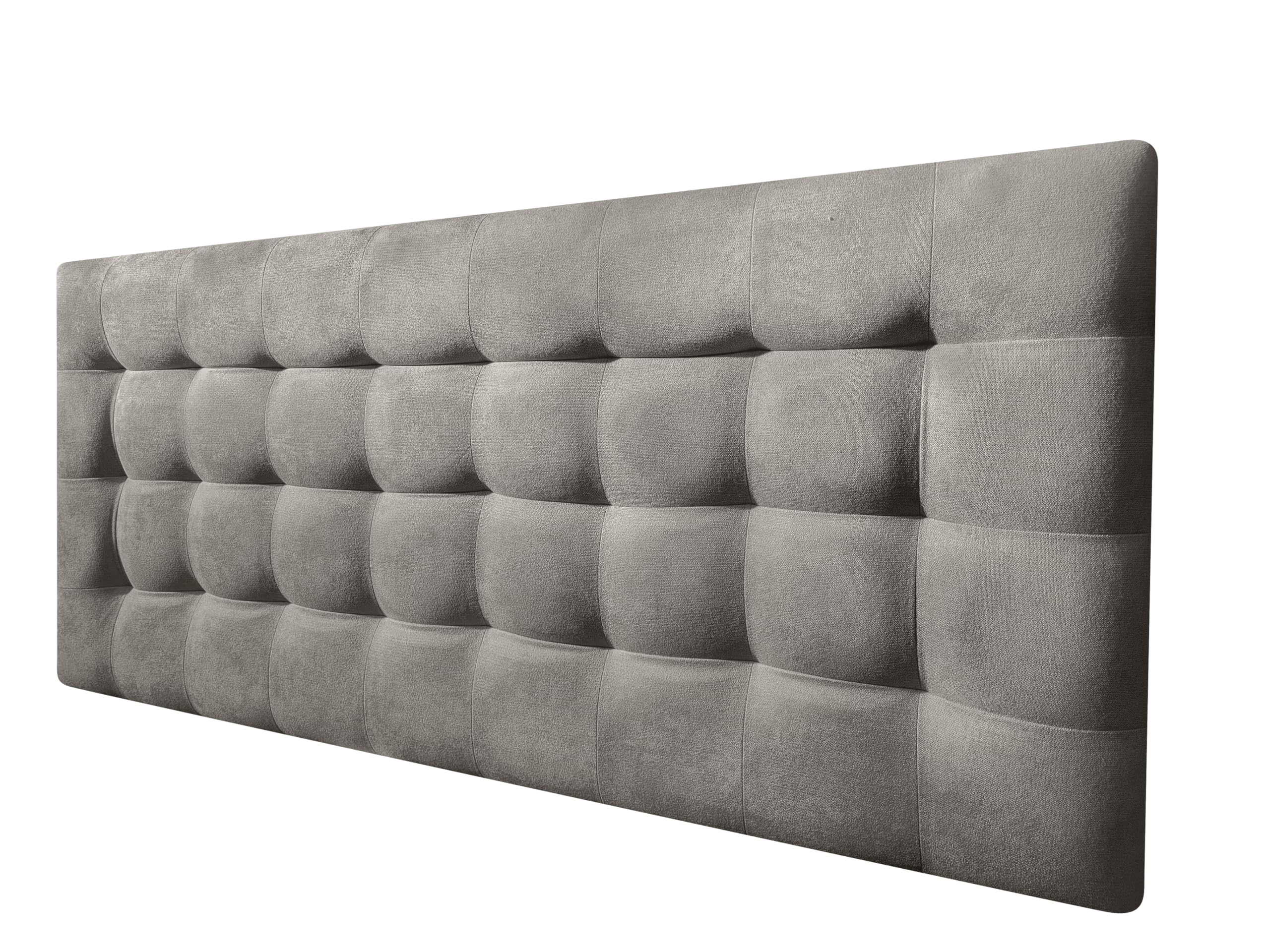 Cabecero Cama Canadá Deluxe - Cabezal Tapizado Acolchado de Tela Antimanchas - Cabecero Premium Dormitorio (Gris, 150x70)