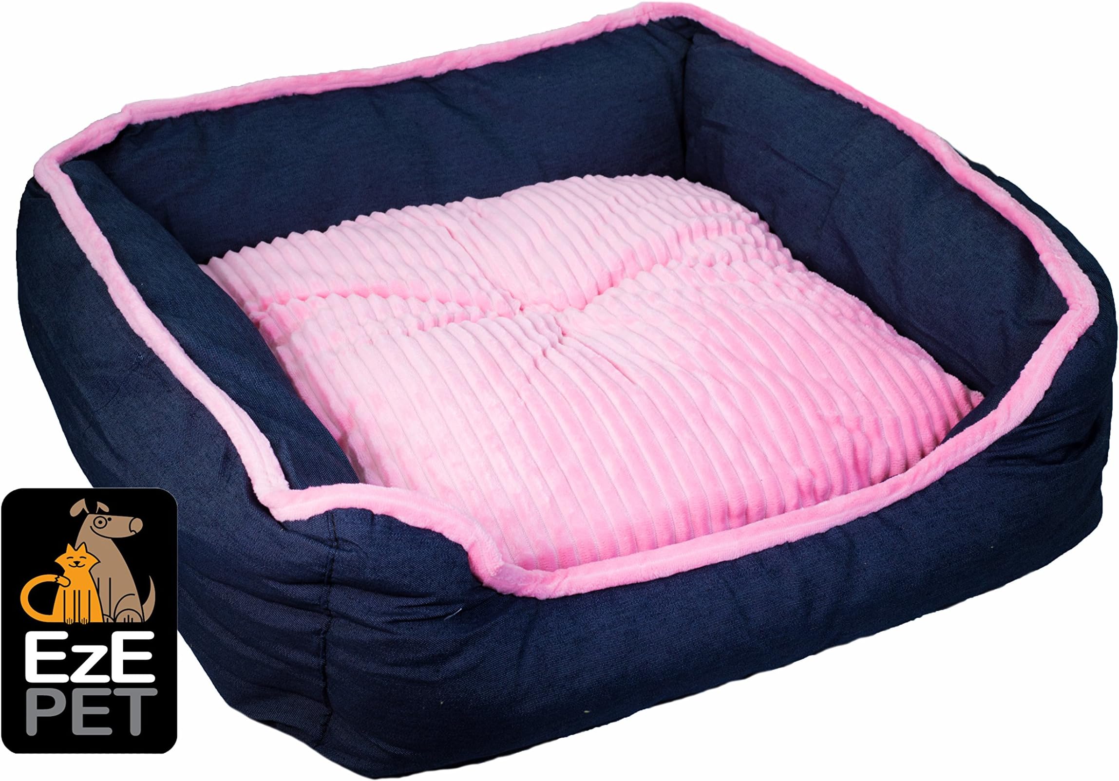 Premium Kennel Crate House Cuddler HypoAllergenic Pet Bed Small, Medium, Large Designer Colors Washable Cushion Comfy for Cat Dog