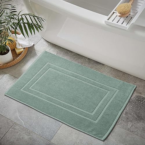 Miniatura 7 de Feather & Stitch - 2 tapetes de baño tipo toalla (30 x 21 pulgadas), tapetes de baño de rizo 100% algodón, tapetes para el suelo de la ducha (no son