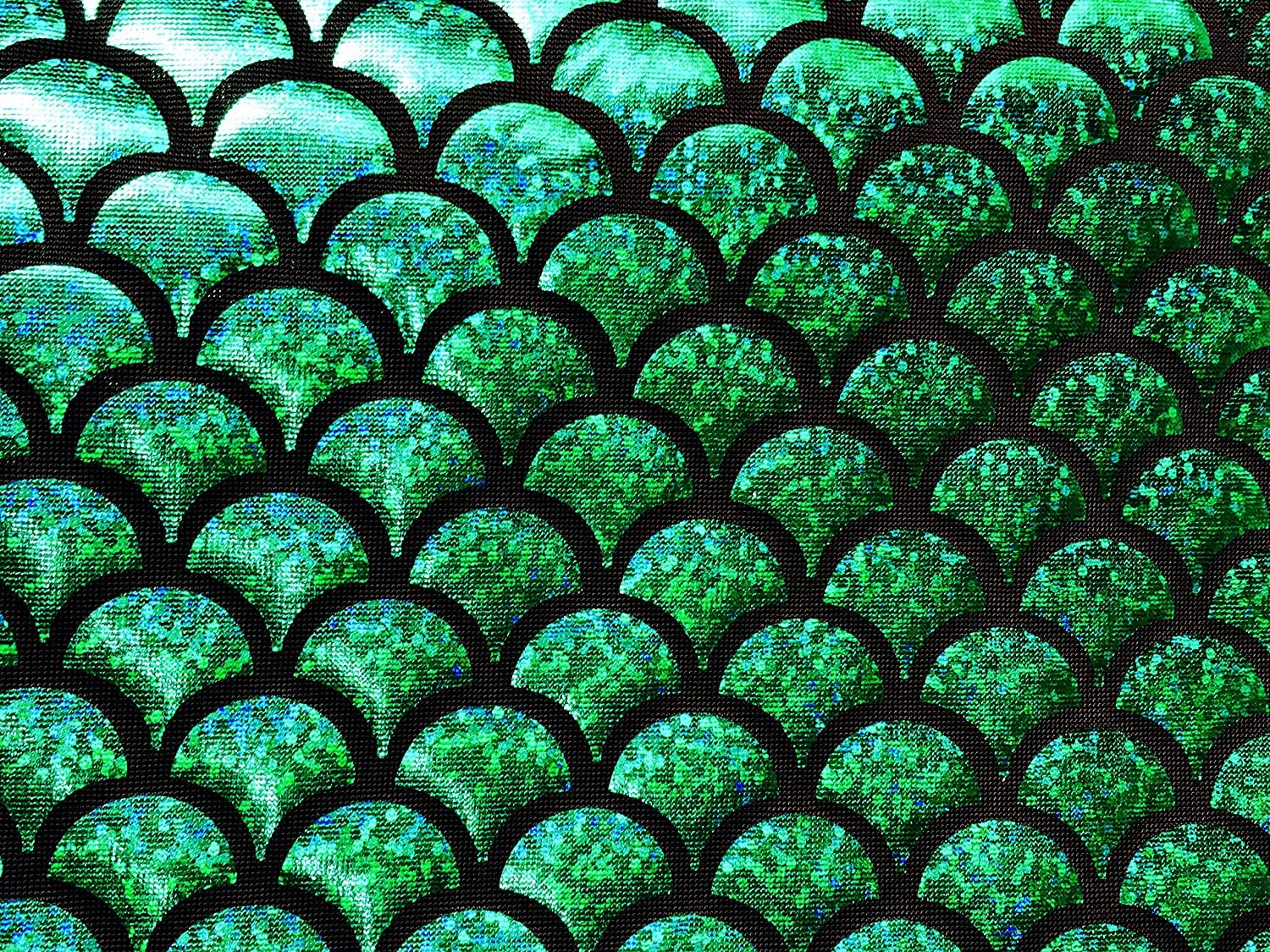 LushFabric Mermaid Scale Print Fabric Fish Tale Scales Foil, 2 Way Stretch Material Lycra Spandex, Bikini, Costume, Dress - Image 3