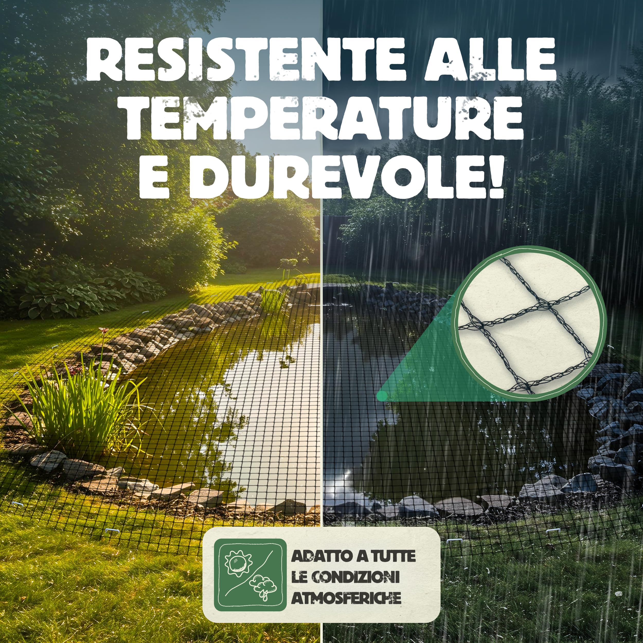 LAINFELD Rete per laghetto a maglia fine, 2 x 5 m, resistente alle intemperie e ai raggi UV, a maglia fine per uccelli, per balsamo, contro piccioni e aironi
