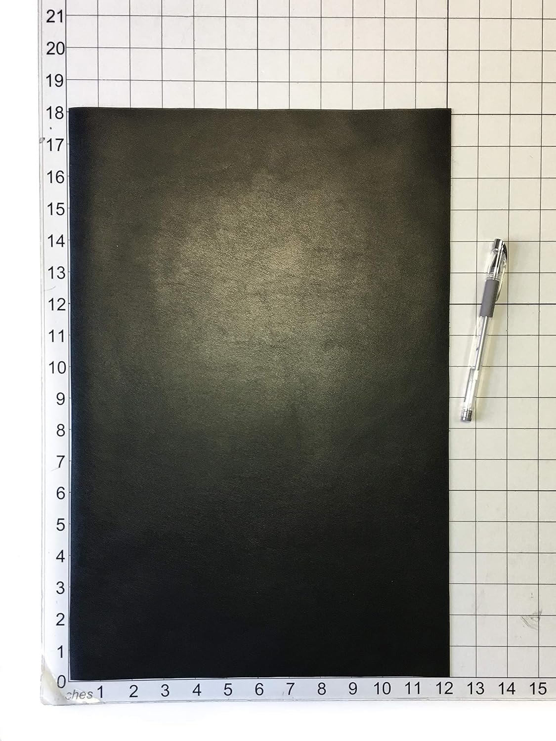 REAL Genuine Black Calf Hide Leather:Thick Leather Cow Hide Black Leather Sheets for Crafting and Accessory Maker Supplies (Black, 12x18In/ 20x45cm)