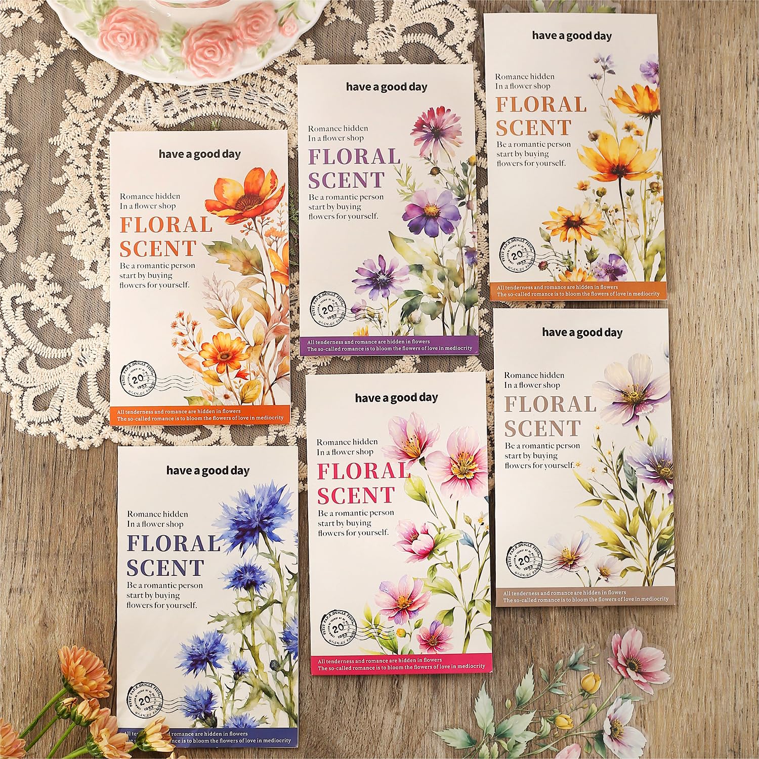 Knaid 120-teiliges Aquarell-Blumenaufkleber-Set – groß, 11,9 cm, wasserdicht, transparent, botanische Blumen, Journaling-Aufkleber für Sammelalben, Junk-Tagebuch, Zubehör, Bullet Journals, Planer,