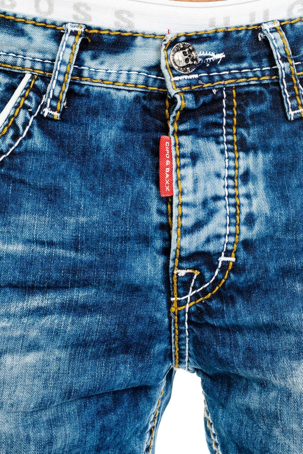Cipo & Baxx Herren Jeans Hose mit Nähten