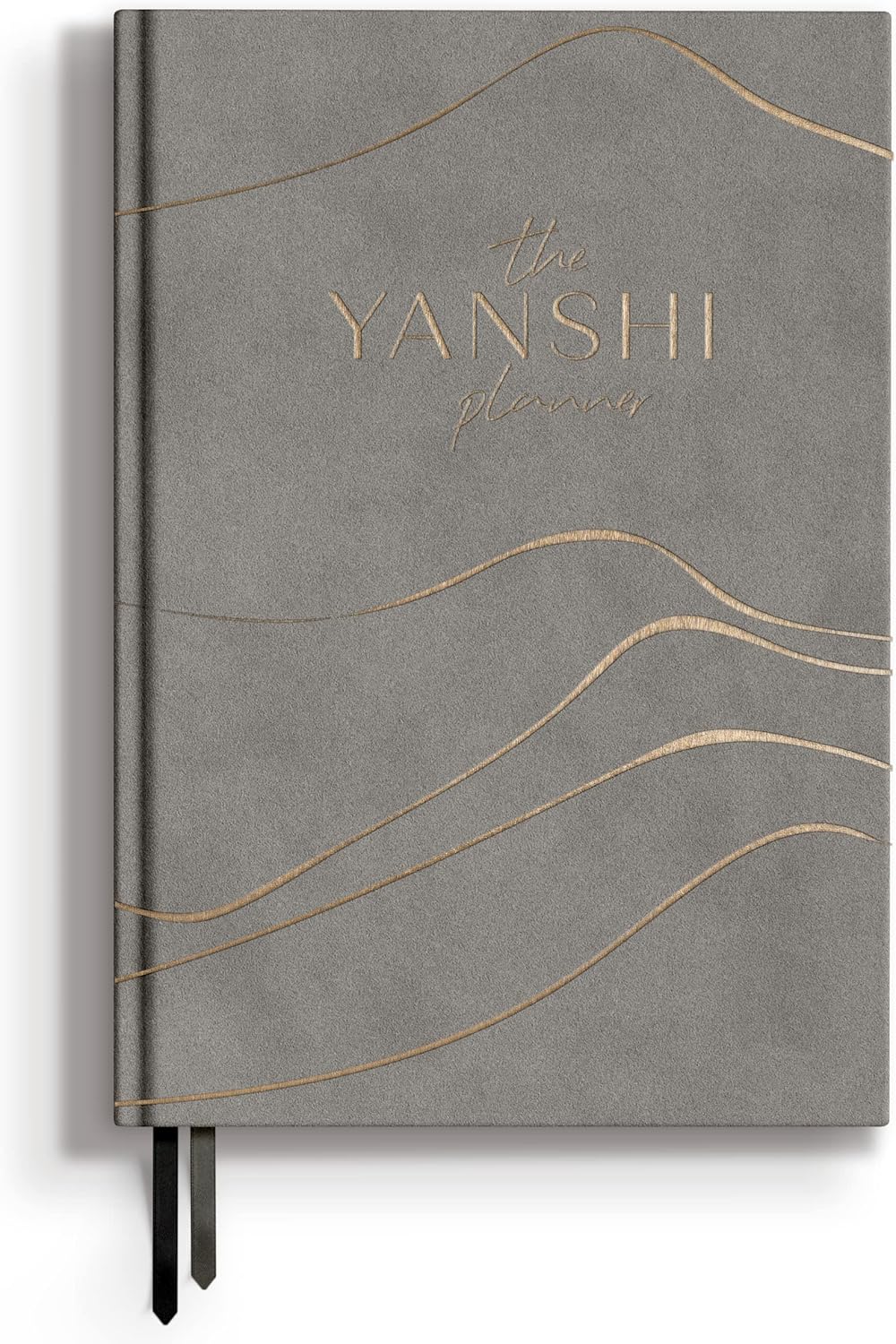 2026 Daily Planner- Hardcover 2026 Planner Weekly and Monthly to Keep Track of Your Goals, Vision, Dreams, Success- The Yanshi Planner- Productivity Planner for Men, Women- Life Organizer Planner (Gray with Gold Lines)