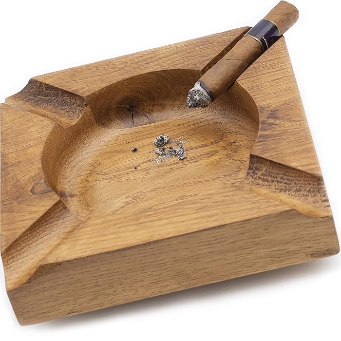 Buy ROGOZ Wood Cigar Ashtray For Men,Durable Solid 4 Slot Cigar Holder