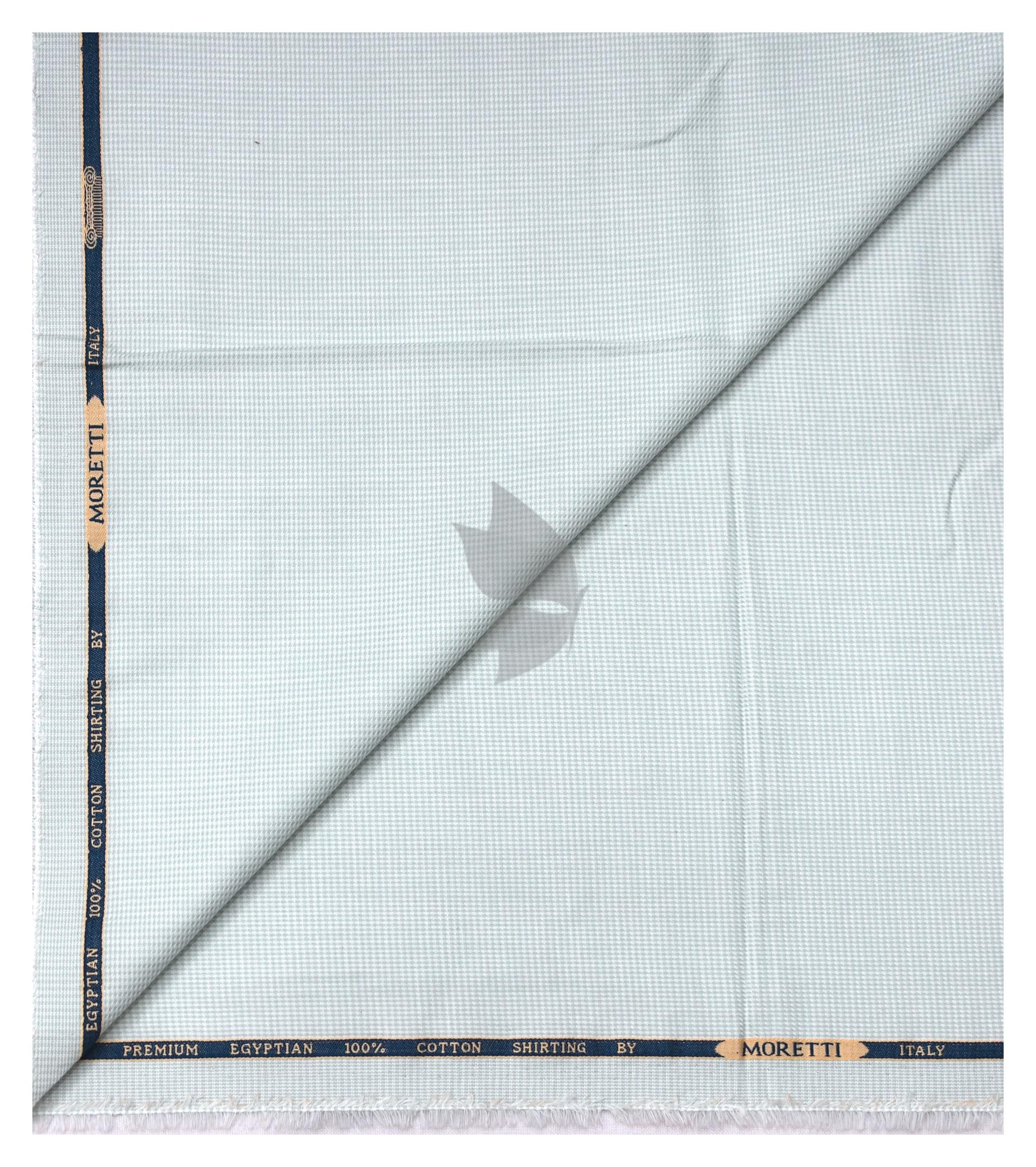 J.Hampstead Moretti Premium Egyptian Collection with 100% Giza Cotton Light Green colour Jacquard Pattern Unstitched Shirt Fabric of 1.6 mts / VV2390H-image-46