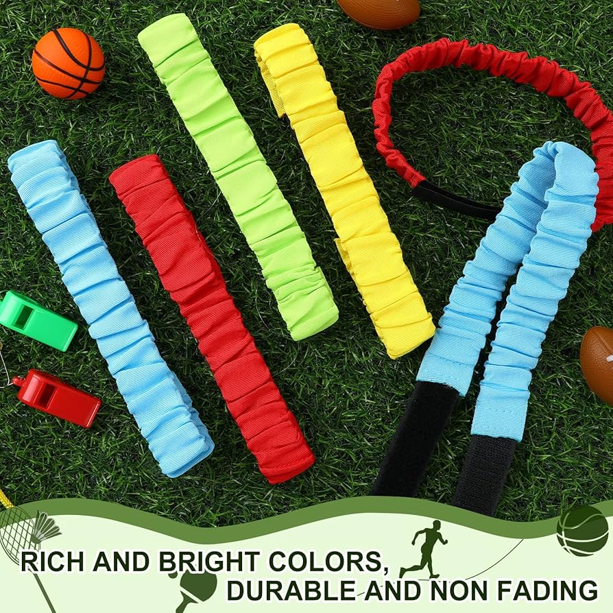 AIEX 10pcs 3 Legged Race Bands For Adults Kids, Colorful Legged Race Bands Elastic Tie Rope With