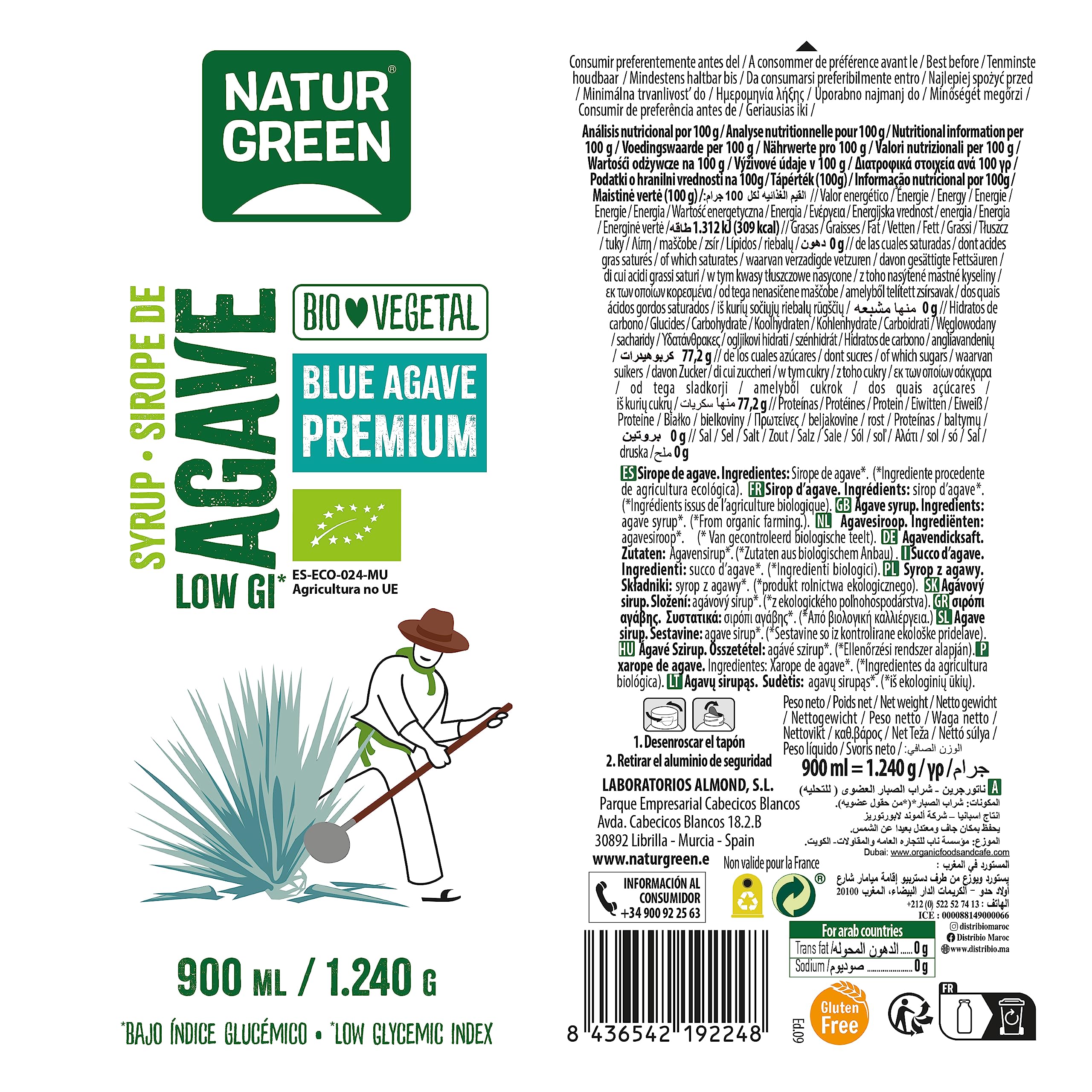 NaturGreen Sirope de Agave Bio 900ml