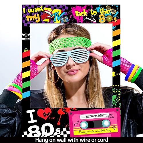 Miniatura 5 de Marco para cabina de fotos I Love 80s precortado, 23 x 17 pulgadas