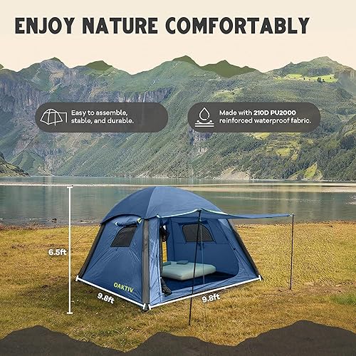 Miniatura 9 de CloudCamp - Tienda de campaña inflable para 6 personas con protección UV, tela Oxford impermeable, tienda de campaña glamping de configuración