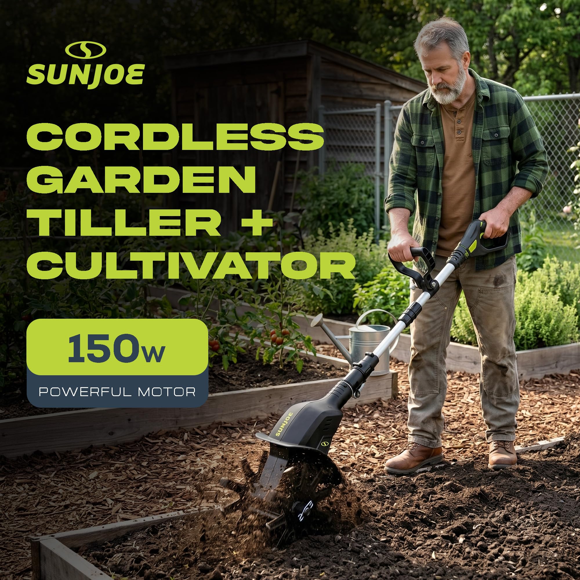 Amazon.com : Sun Joe Cordless Garden Tiller & Cultivator with