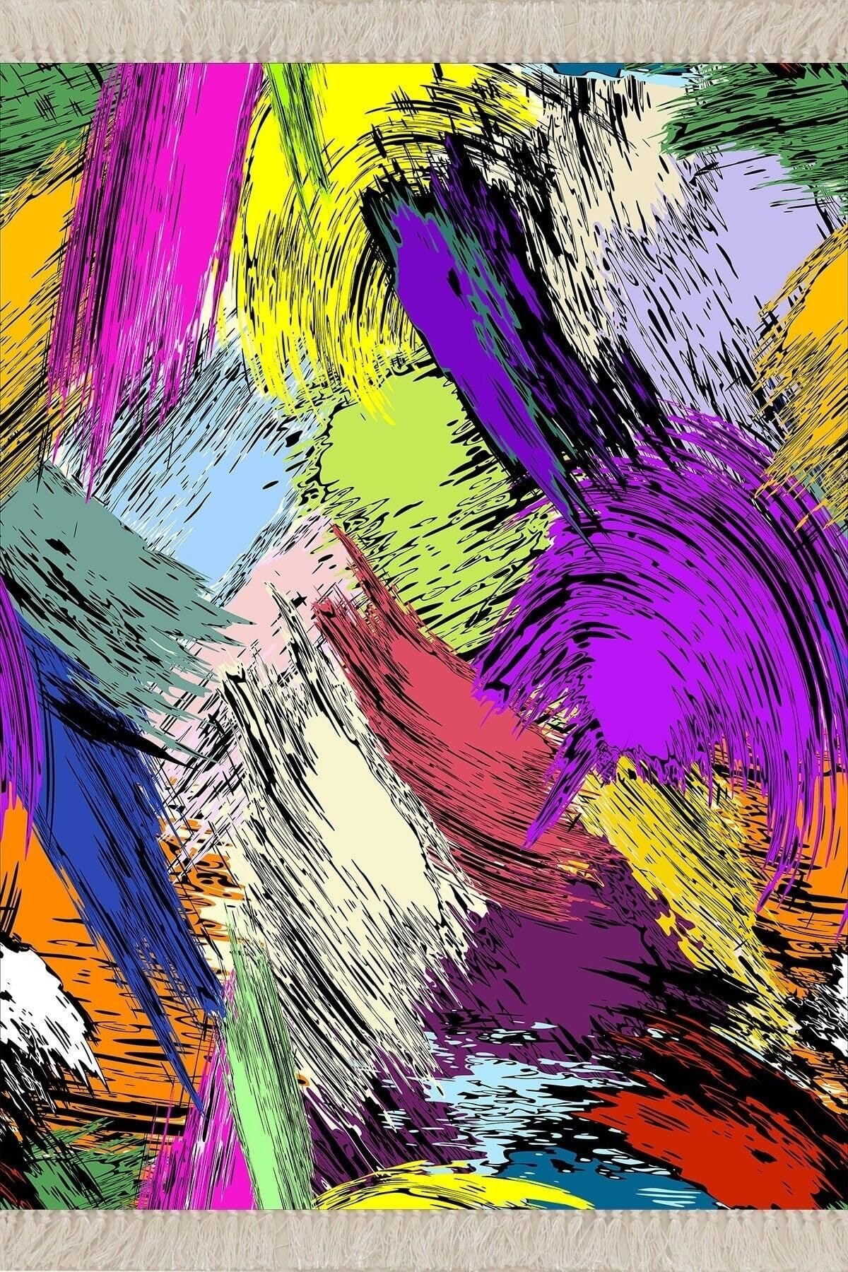 On The Clouds Renk Paleti Desenli Dijital Baskı Yıkanabilir Kaymaz Taban Leke Tutmaz Modern Salon Halısı Yolluk BLT-S-094, 160 x 240