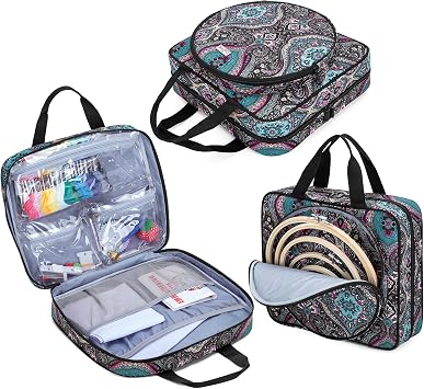 LoDrid Square Embroidery Supplies Storage Tote Bag, Totem