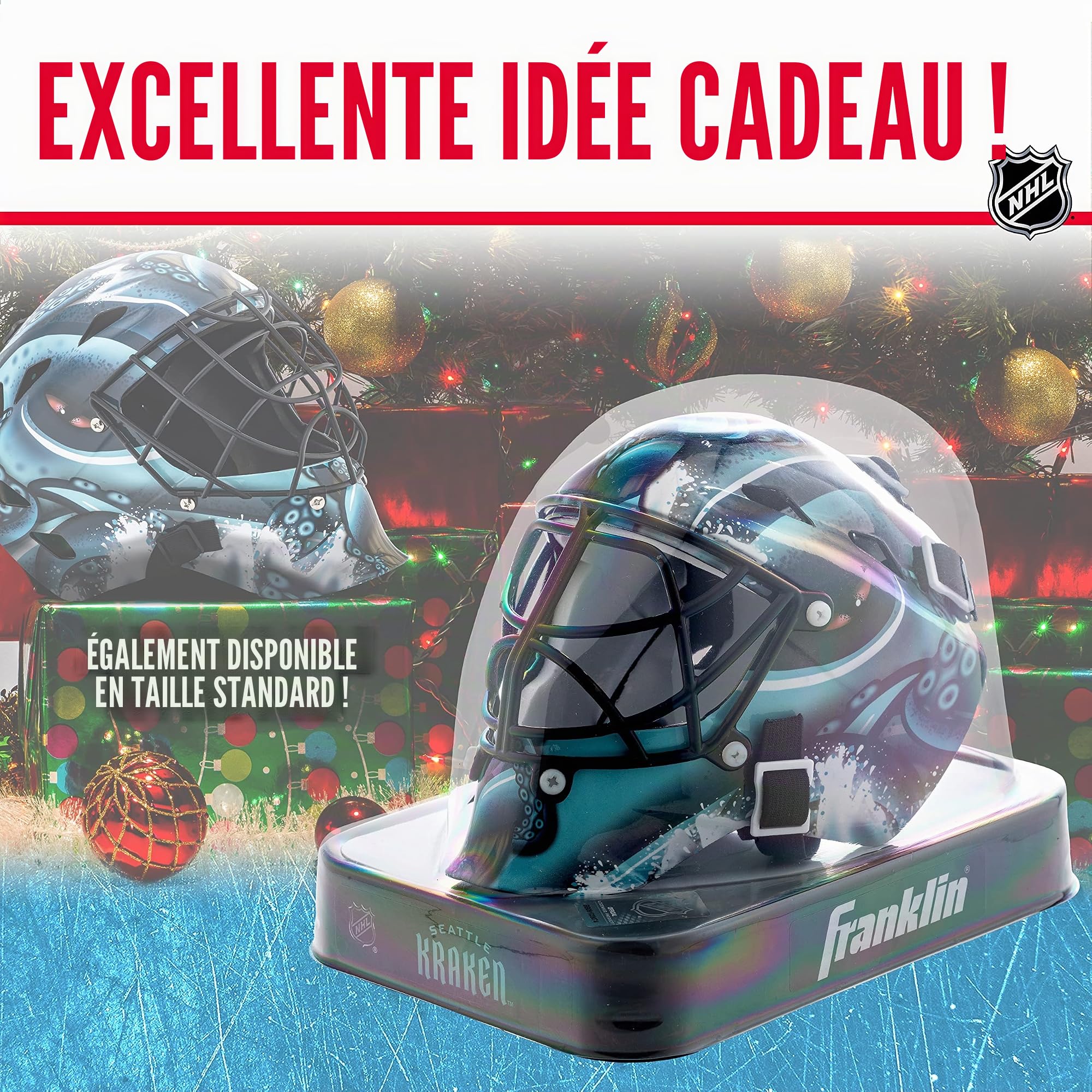 Franklin Sports Mini Masque de Gardien de But de Hockey avec Logo de l'équipe de la LNH avec étui – Masque de Gardien de But de Collection avec Logos et Couleurs Officiels de la LNH