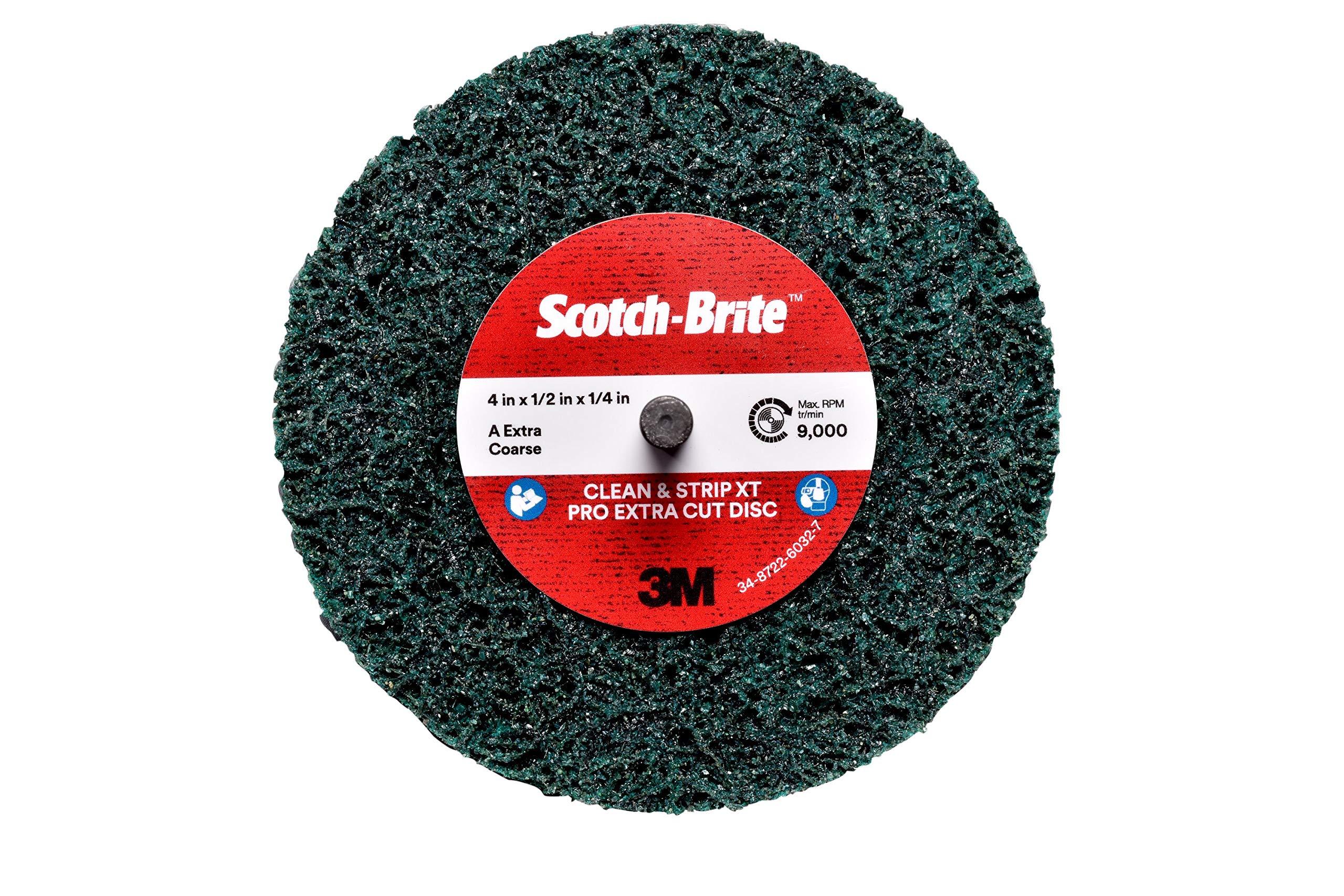 Scotch-Brite™ Clean and Strip XT Pro Disc, Shaft Mount, 4 in x 1/2 in x 1/4 in, S XCS, 10 per case