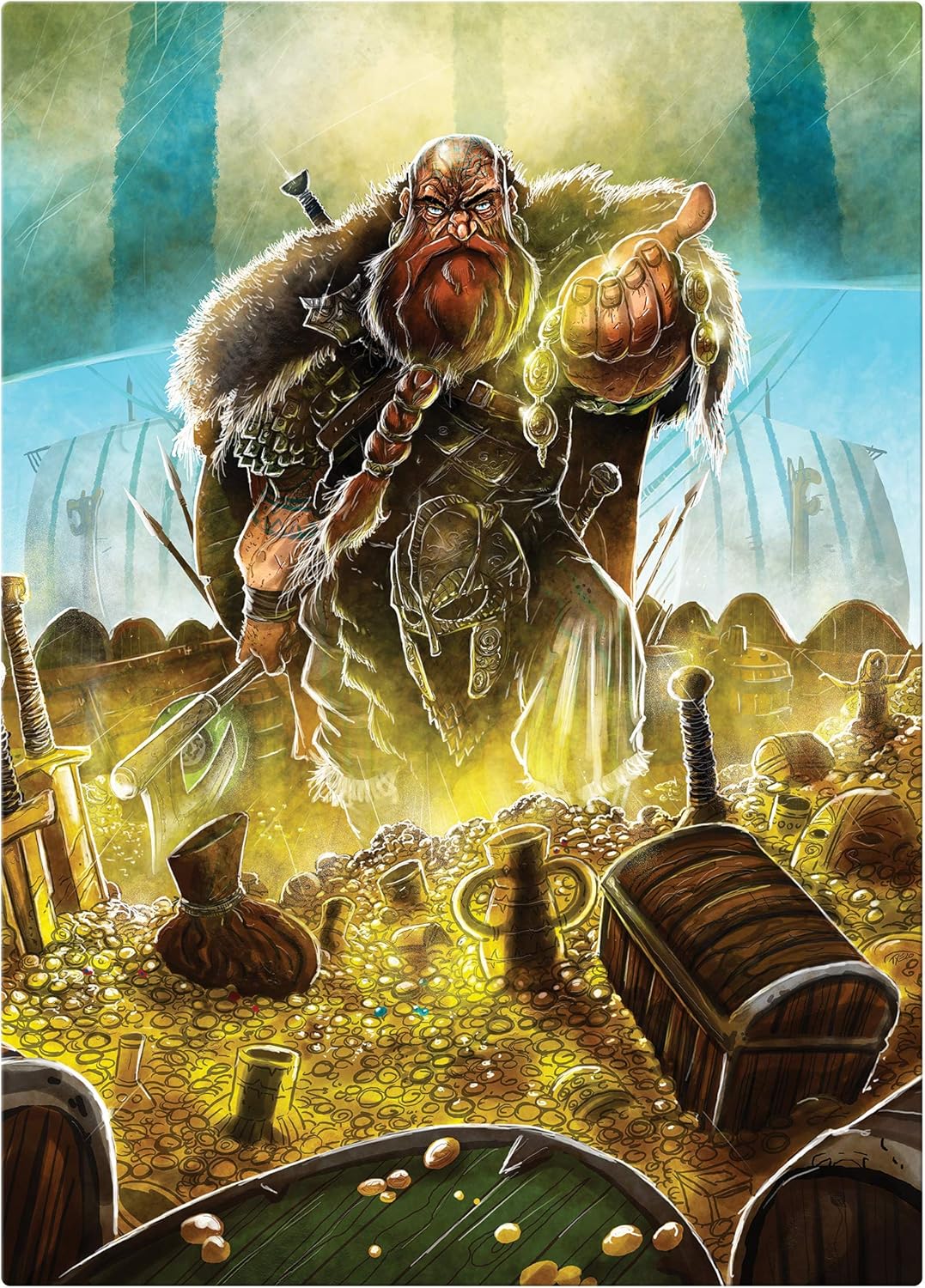 Renegade Game Studios 1000 Piece Board Game Jigsaw Puzzle, Raiders of The North Sea, 26 x 19 in, Premium Art by Mihajlo Dimitrievski, Ages 10 and Up
