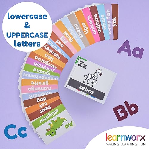 Miniatura 4 de Tarjetas flash del alfabeto para niños pequeños, premiadas, 52 tarjetas ABC para bebés y niños, tarjetas ABC para jardín de infantes, mayúscula
