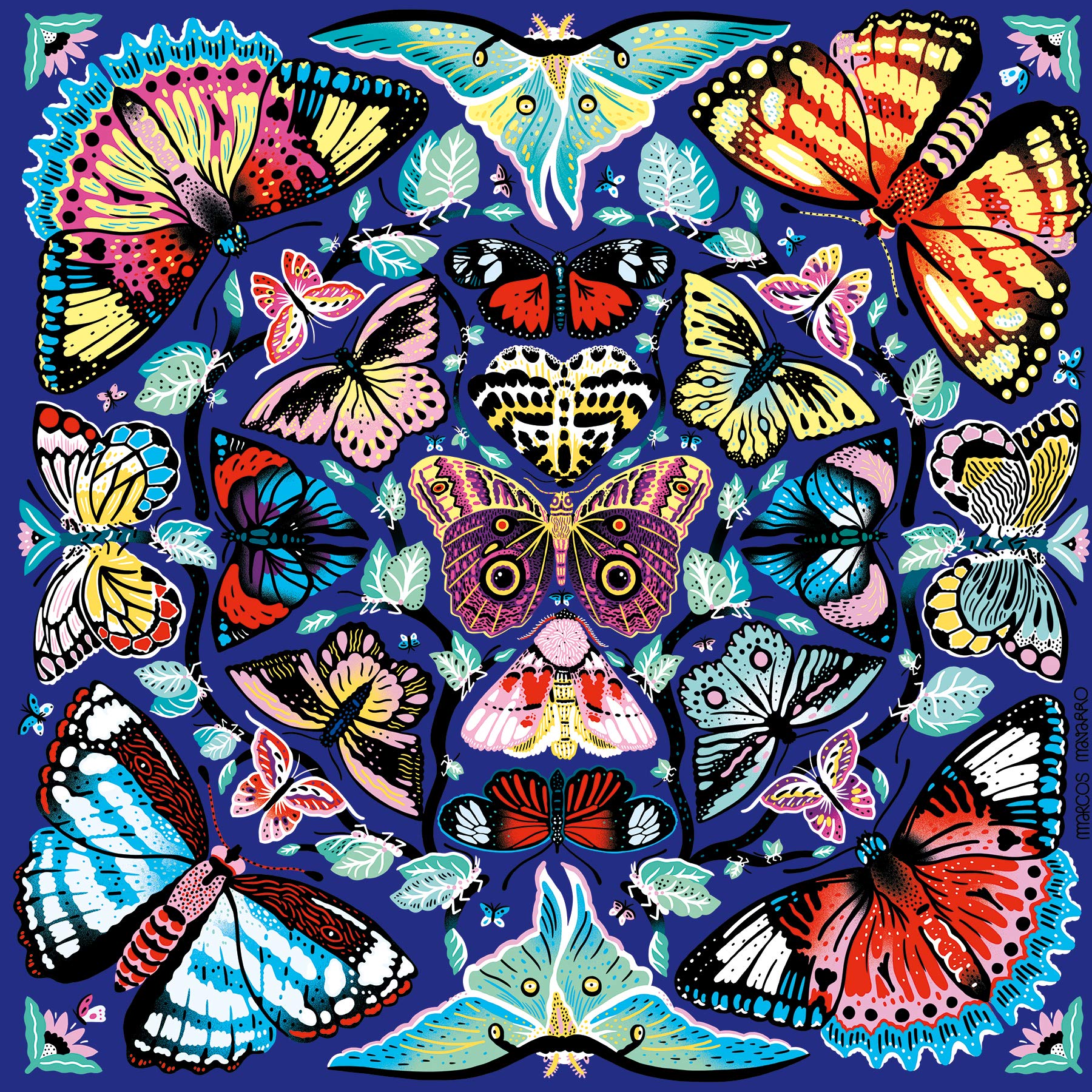 Mudpuppy Kaleido-Butterflies Jigsaw Puzzle, 500 Pieces, 20" x 20" - Ages 8+ - Colorfully Arranged in a Kaleidoscope View Pattern - Fun and Challenging Family Puzzle - Fun Indoor Activity - Image 2