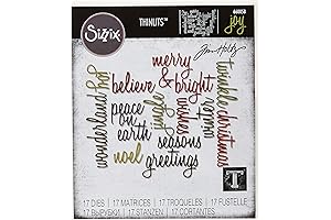 Sizzix Holiday Words Thinlits Die Set Script by Tim Holtz