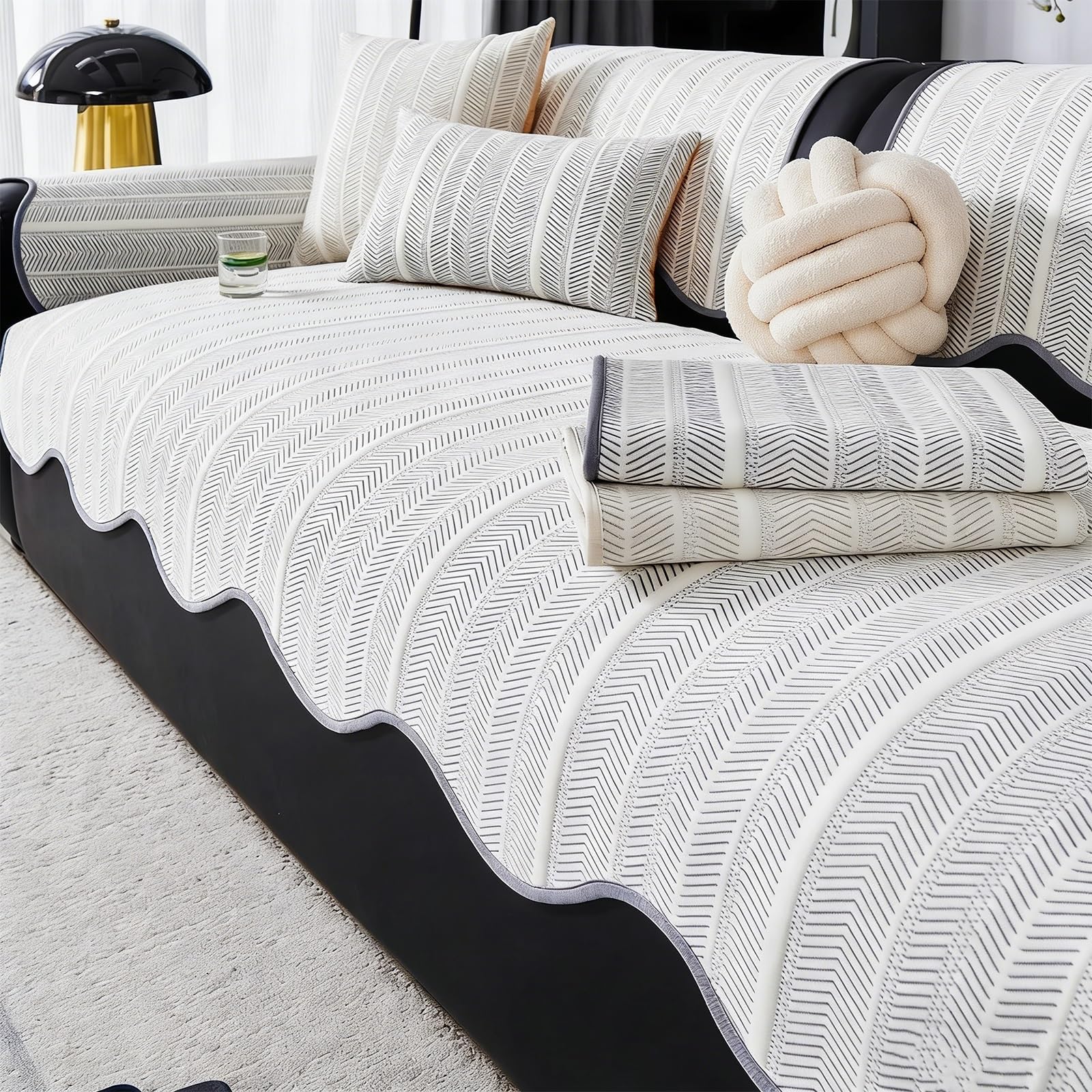 Housse de coussin souple antidérapante anti-glissement canapé sectionnel 2Gren
